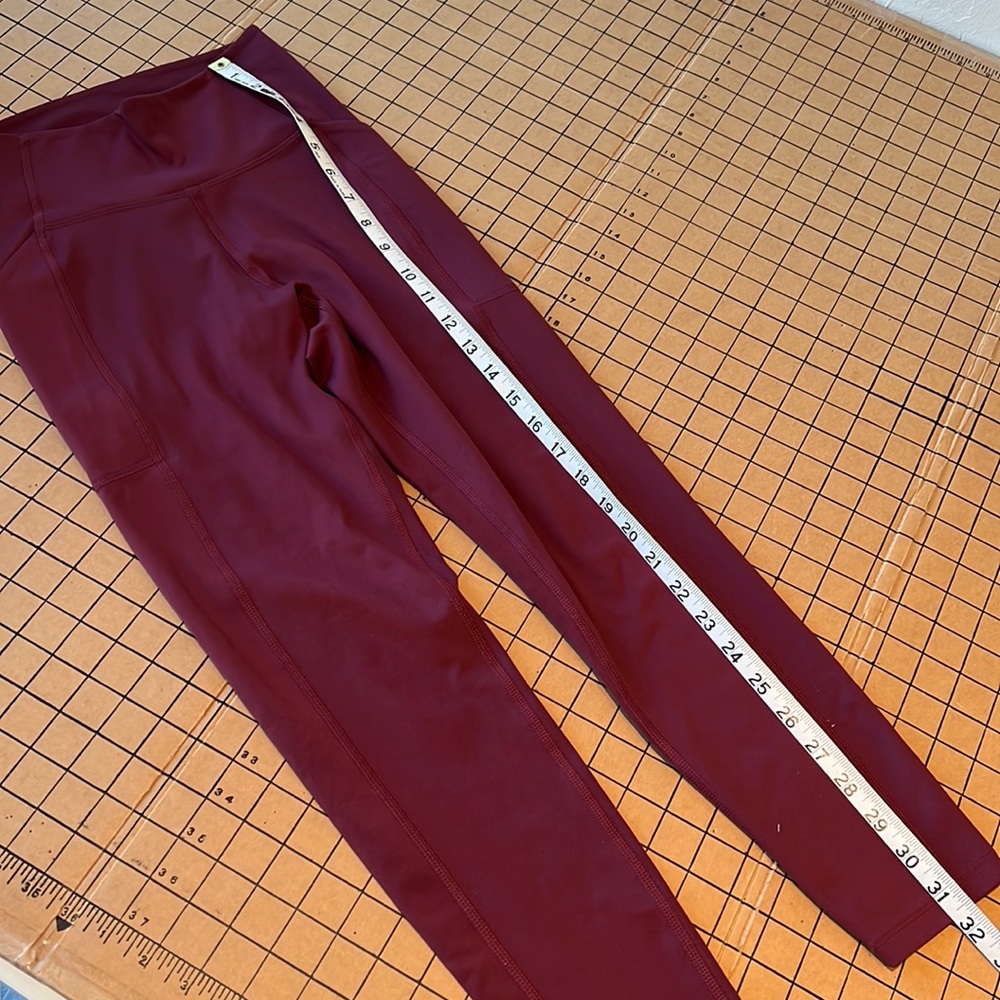 Girlfriend Collective burgundy leggings